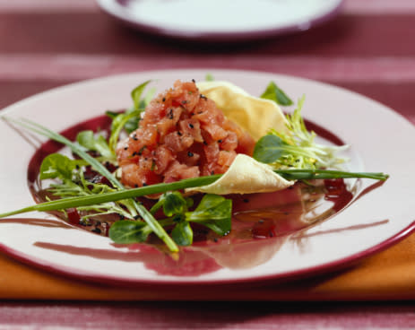 Tuna Tartare (especially on some form of 'wonton chip')