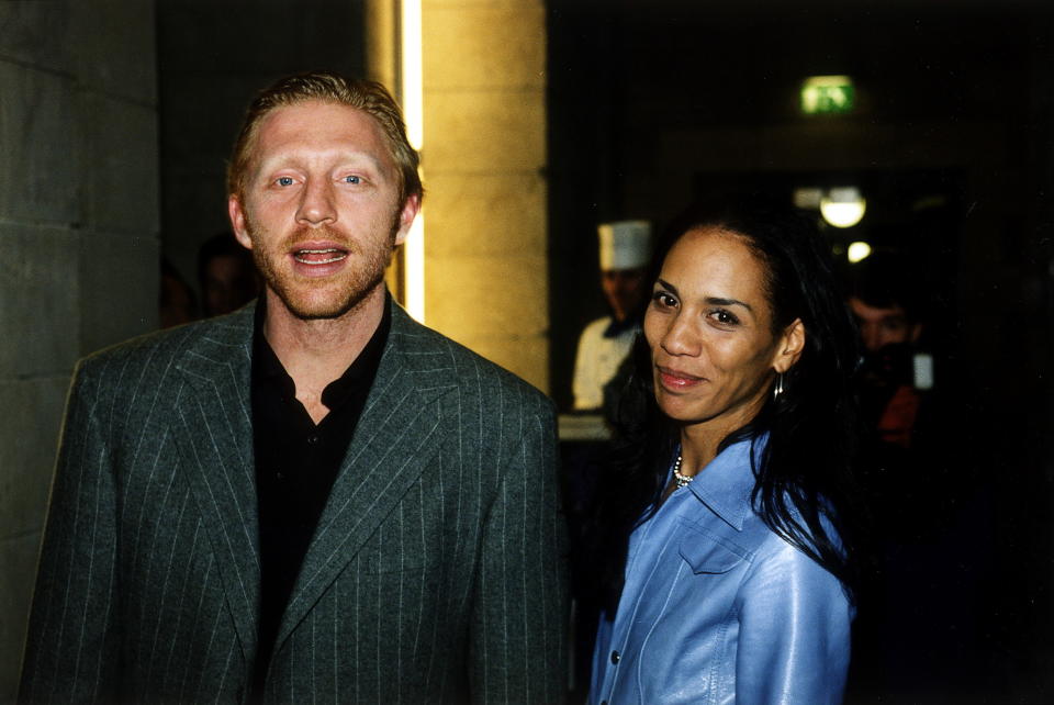 Boris Becker, pictured here with first wife Barbara Feltus.