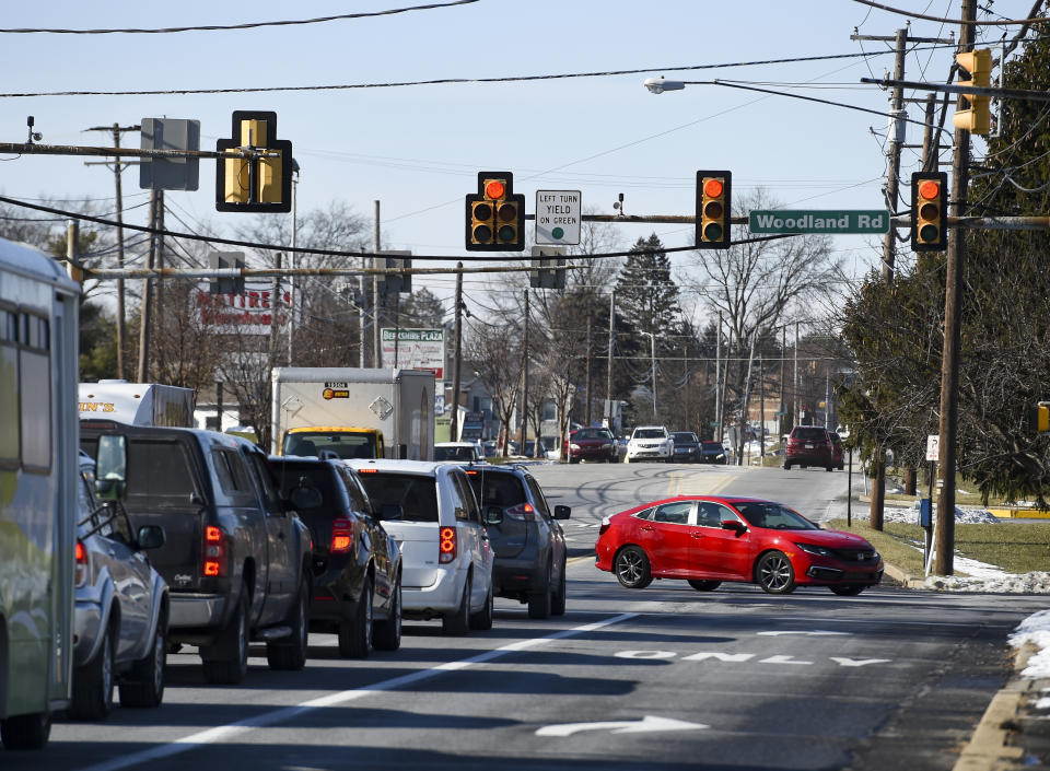Wyomissing, PA - January 24: At the intersection of State Hill Road and Woodland Road in Wyomissing, PA January 24, 2022. (Photo by Ben Hasty/MediaNews Group/Reading Eagle via Getty Images)