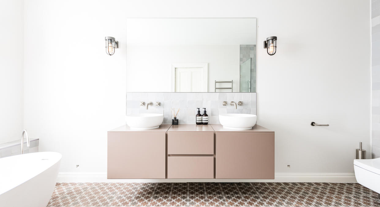  pink double vanity 