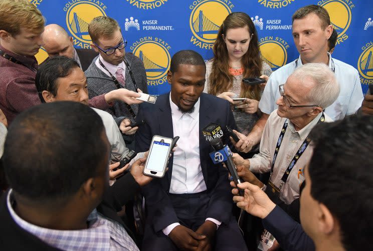 All eyes will be on Kevin Durant and the Warriors this season (Thearon W. Henderson/Getty Images).