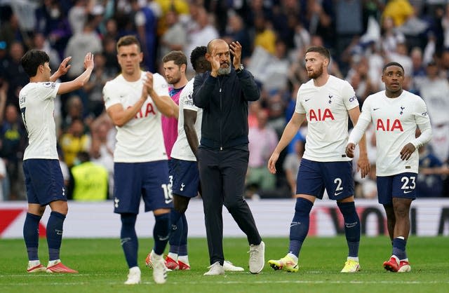 Tottenham celebrate their win against Manchester City