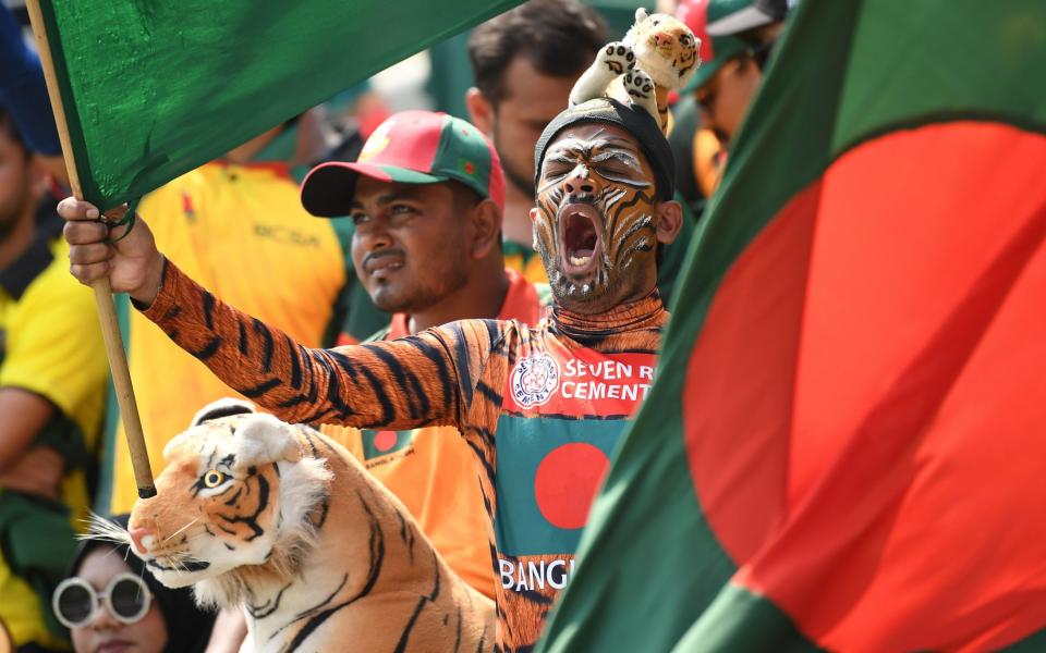 A Bangladesh fan in fine voice at Mirpur - Gareth Copley/Getty Images