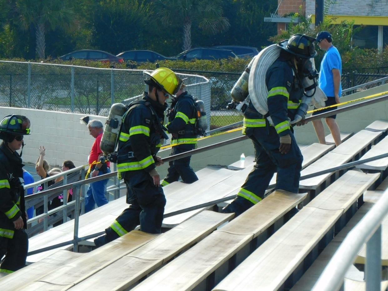 Thomasville firefighters participate in memorial stair climb.