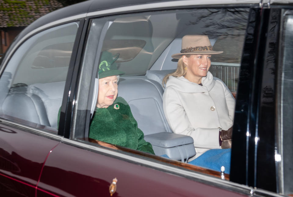 Queen Elizabeth II and The Countess of Wessex attend a church service at St Mary Magdalene Church in Sandringham, Norfolk. 