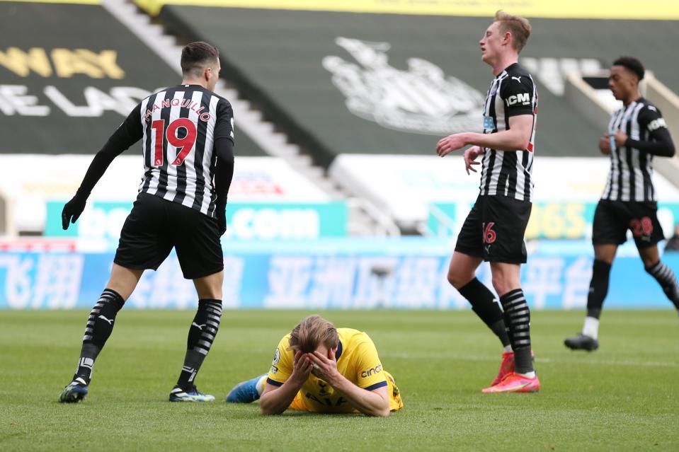 <p>Kane’s two goals were only good enough for one point</p> (Tottenham Hotspur FC via Getty I)