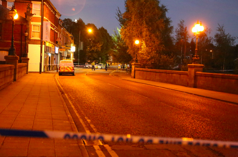 Police were called to reports that a child was in the River Irwell in Radcliffe on Wednesday (SWNS)