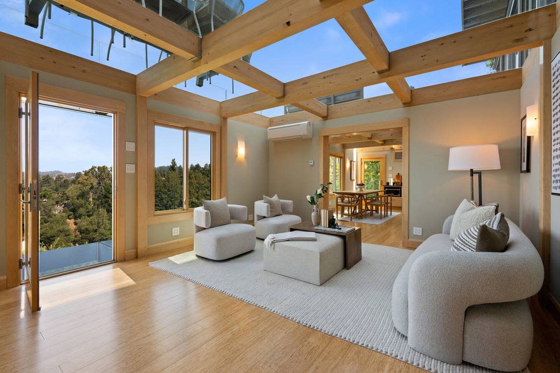 Alaskan yellow cedar wood provides fine details inside the Oakland, California house.