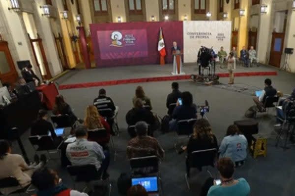 Conferencia de prensa de López Obrador en Palacio Nacional, el 8 de agosto de 2023. Foto: YouTube Cepropie 