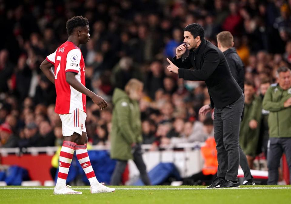 Mikel Arteta says Arsenal attacker Bukayo Saka needs a rest this summer (Zac Goodwin/PA) (PA Archive)