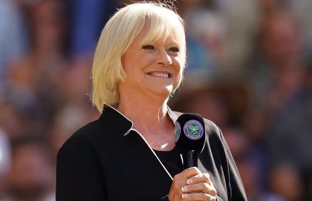 Sue Barker following the final of the men's singles final at Wimbledon on Sunday (Photo: Adam Davy via PA Wire/PA Images)