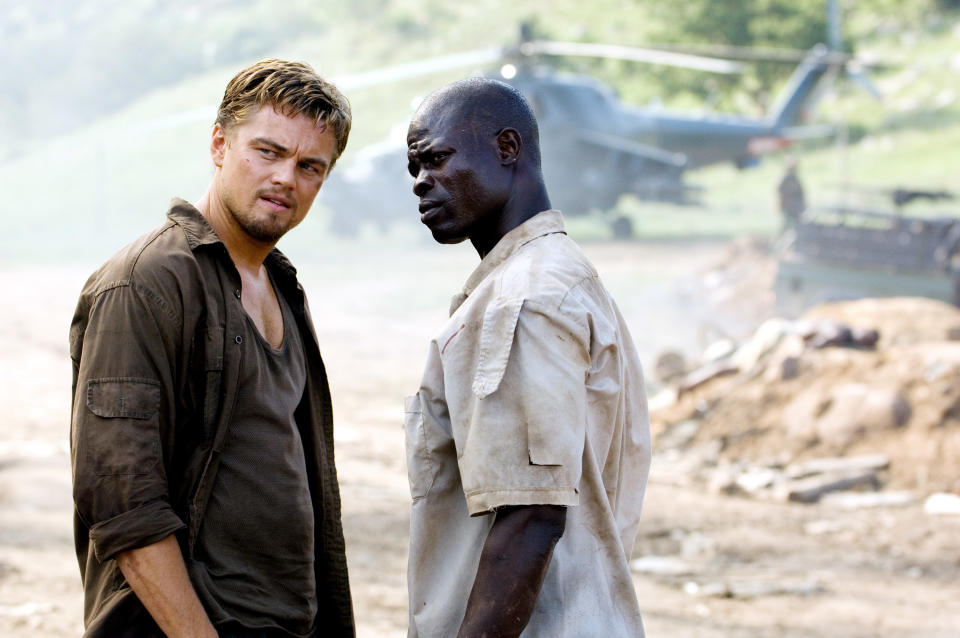 (L-R) Leonardo DiCaprio and Djimon Hounsou in ‘Blood Diamond’