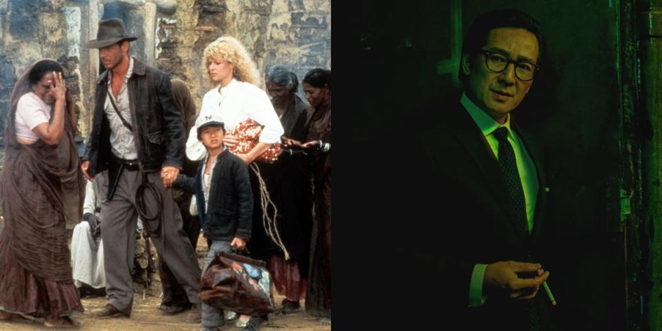 Ke Huy Quan then and now in &quot;Indiana Jones and the Temple of Doom&quot; (left) and &quot;Everything Everywhere All At Once&quot; (right).