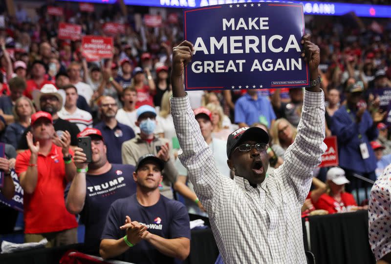 U.S. President Donald Trump holds his first re-election campaign rally in several months in Tulsa, Oklahoma