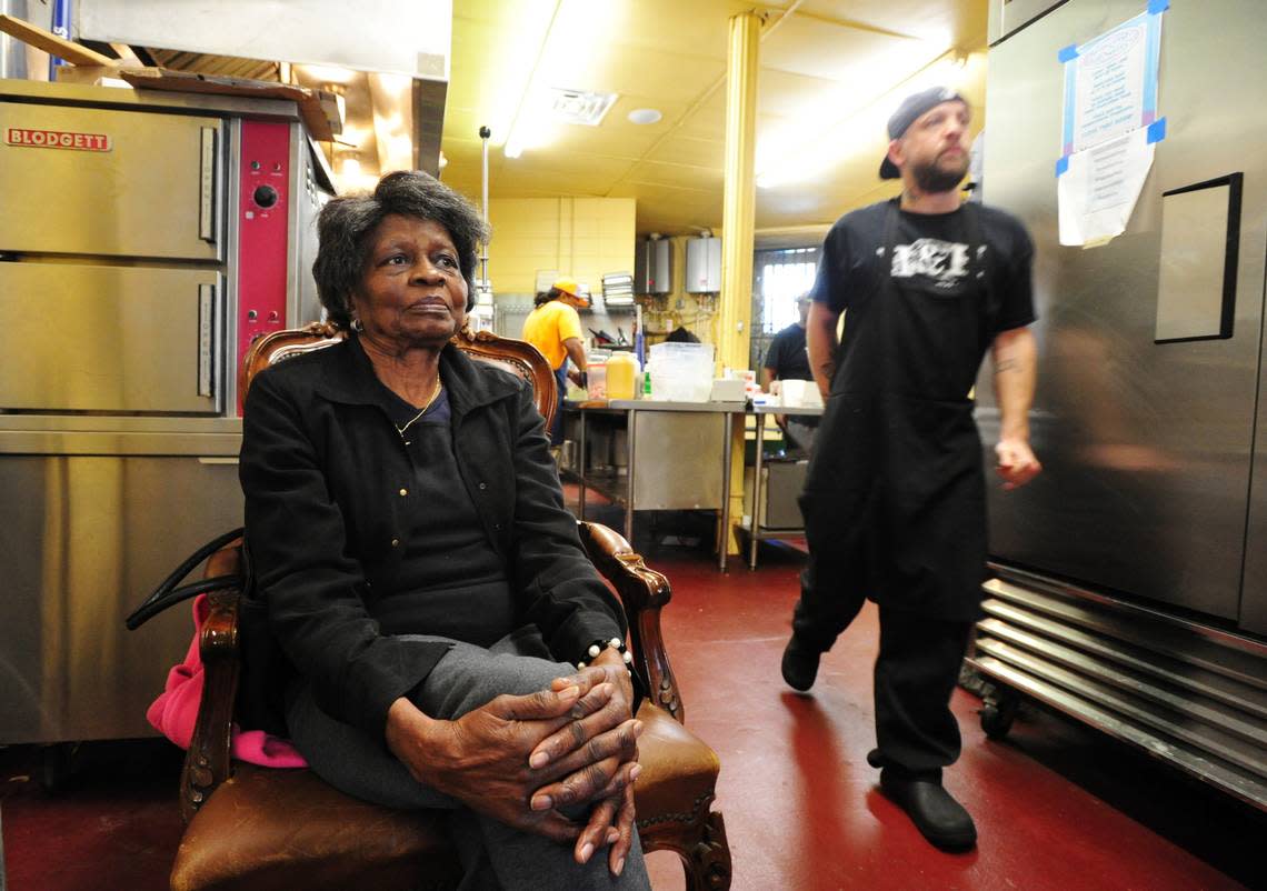 Mama Louise Hudson, original founder of H&H restaurant with her late cousin Inez Hill died Tuesday at the age of 93. File Photo. Mama Louise Hudson sits in her chair in the kitchen of H & H Restaurant in 2015. The restaurant on Forsyth Street, a Macon culinary mainstay with ties to the city‚Äôs music heritage, is being recognized as the most iconic restaurant in the state.