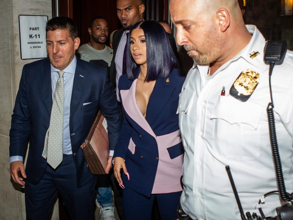 Cardi B leaves her arraignment on two felony assault counts and other misdemeanors at Queens County Supreme Court (Getty Images)