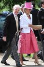 If bright and eclectic was the dress code this member of the British elite society would have taken the cake. Sadly she stood out in the wrong way on the day. Photo: Getty