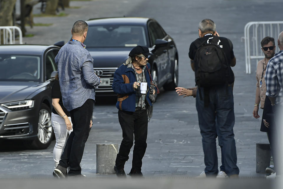 US actor Johny Deep before a photocall during the 69th San Sebastian Film Festival, in San Sebastian, northern Spain, Wednesday, Sept. 22, 2021. Johny Depp will be receiving on the night Donostia Award for his contribution to the cinema. (AP Photo/Alvaro Barrientos)