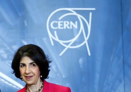 Fabiola Gianotti, CERN's Director general, attends the inauguration of the new linear accelerator Linac 4 at the European Organization for Nuclear Research (CERN) in Meyrin near Geneva, Switzerland, May 9, 2017. REUTERS/Denis Balibouse