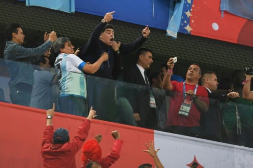Diego Maradona celebrated wildly when Argentina scored the winner and later needed to be treated by paramedics