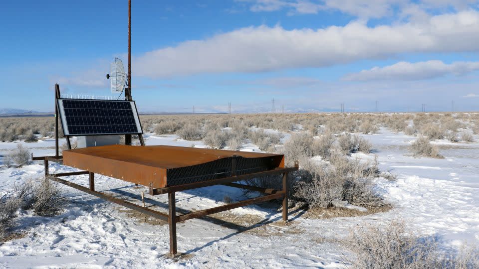 One of the cosmic ray detectors that make up the Utah-based Telescope Array.  - Courtesy of the University of Utah