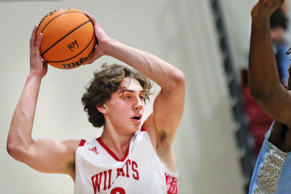 Miles Heide, a 6-foot-9 power forward from Mount Si High School in Washington state, during a Tuesday game in the Desert Holiday Classic in Rancho Mirage.