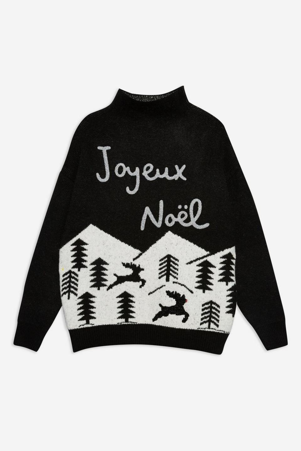 Topshop Christmas Joyeux Noel Jumper. (Photo: Topshop)