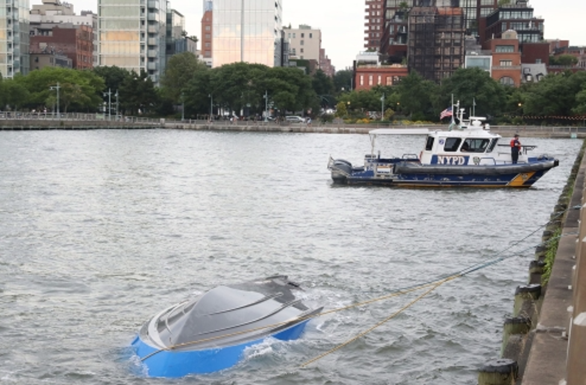 Picture shows the capsized boat in the Hudson River  (The United States Attorney for the Southern District of New York)
