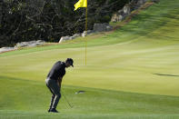 Patrick Cantlay hits his third shot on the second hole during a second round match against Carlos Ortiz of Mexico, at the Dell Technologies Match Play Championship golf tournament Thursday, March 25, 2021, in Austin, Texas. (AP Photo/David J. Phillip)