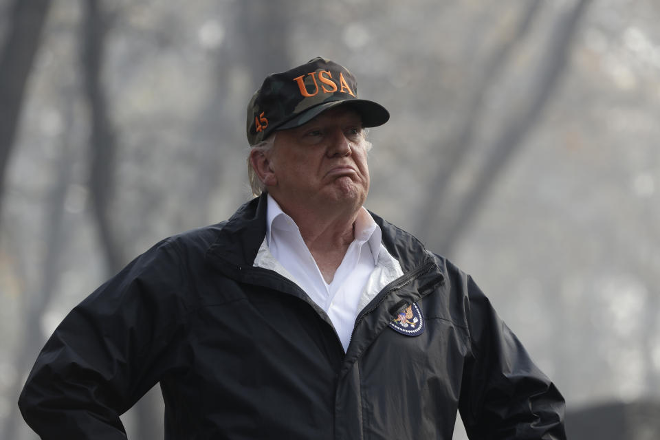 Trump visits devastation of the deadly California wildfires