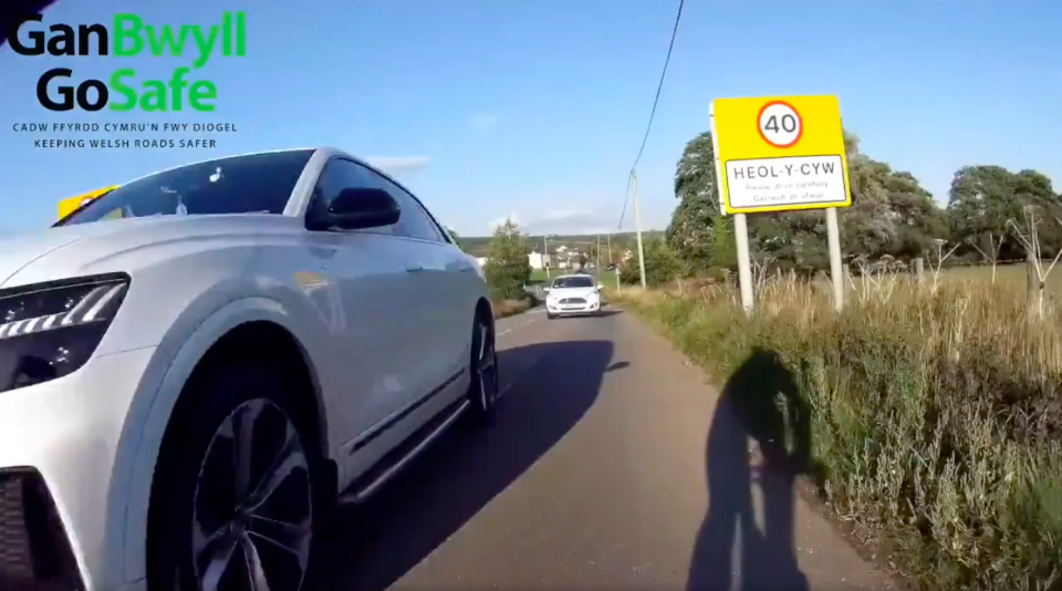 Wayne Humphreys was captured coming close to a cyclist while passing them in a white Audi Q8. (Reach)