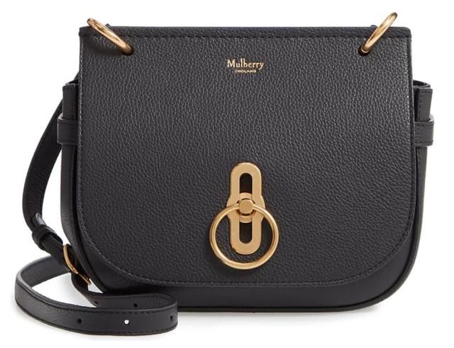 Mulberry Black Croc Small Amberley Crossbody Bag - Kate Middleton
