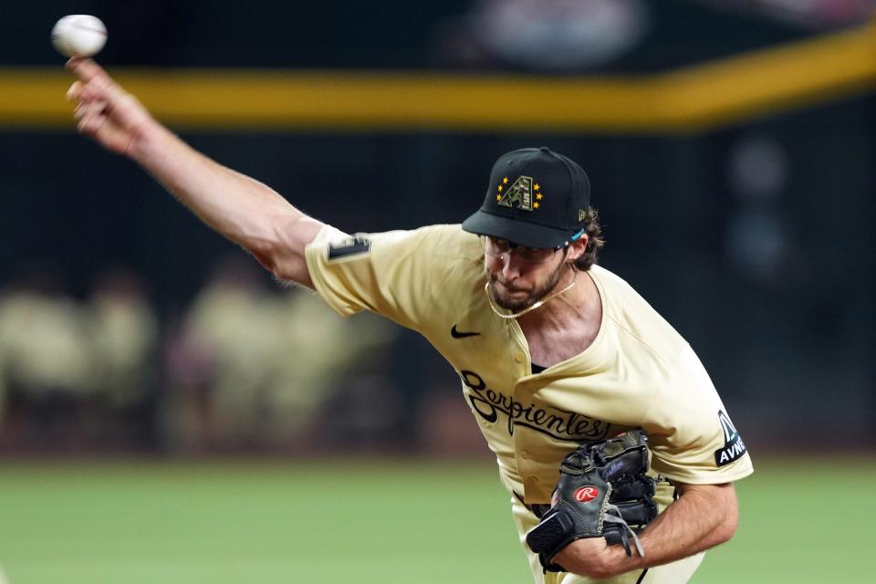 Diamondbacks pitcher Zac Gallen pitches against the Tigers during the first inning on Saturday, May 18, 2024, in Phoenix.