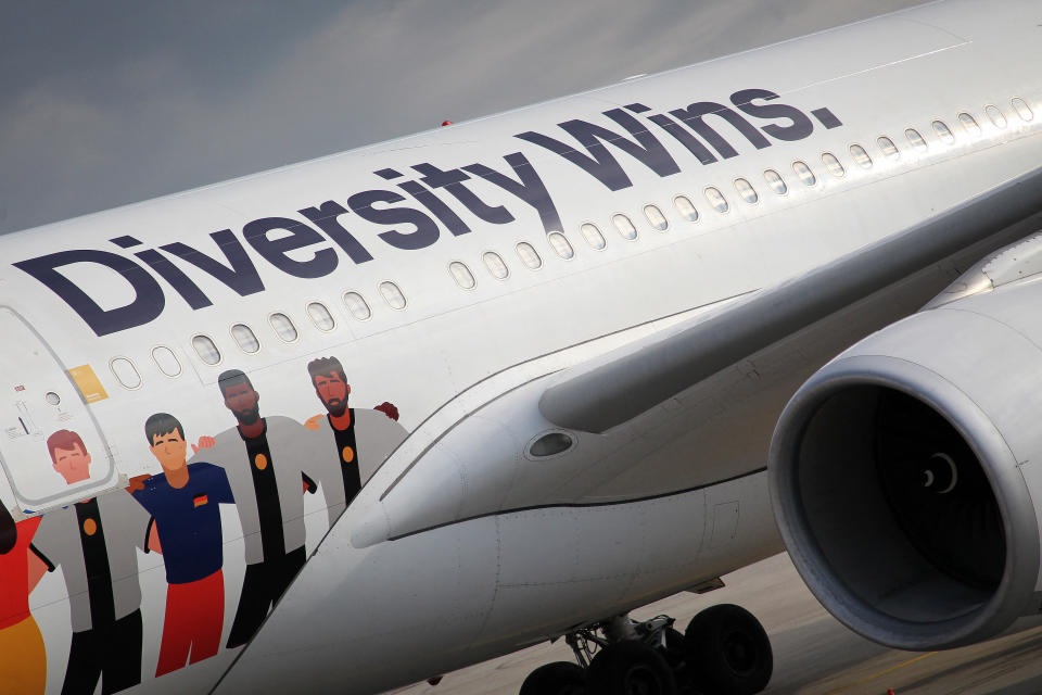 El mensaje del avión de la Selección de Alemania es: 