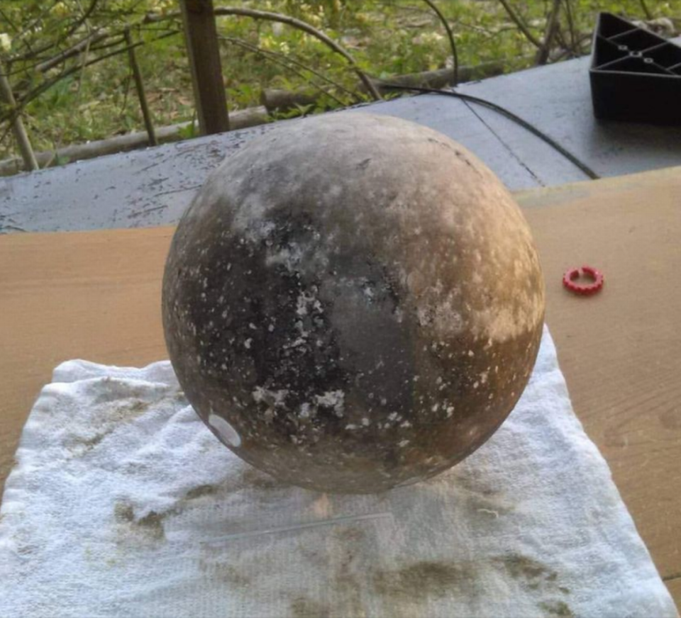 A North Carolina woman thought the mysterious sphere her son found in a marsh ten years ago was a cannonball, but it turned out to be something very unexpected.