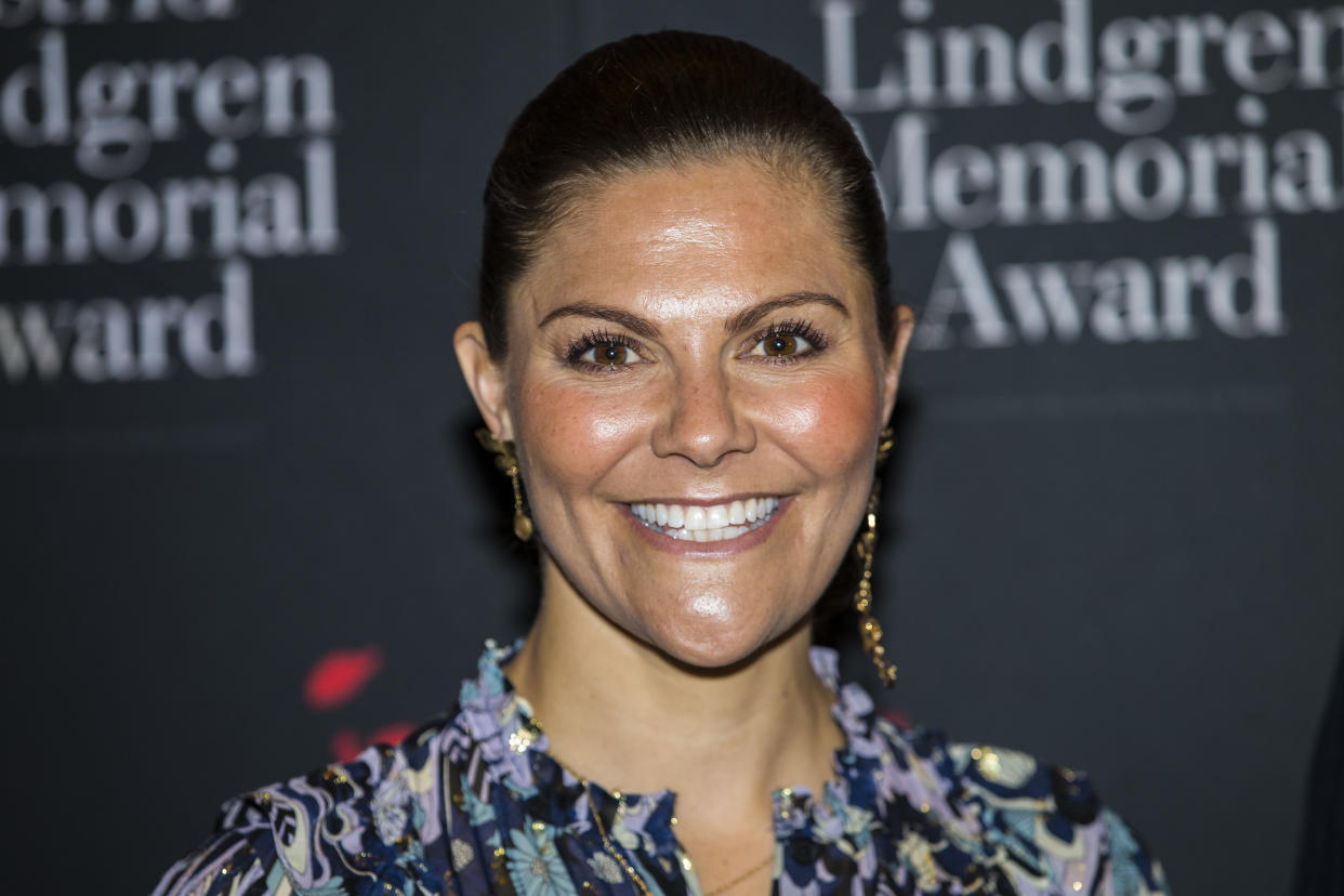 STOCKHOLM, SWEDEN - MAY 27: Crown Princess Victoria of Sweden attends a ceremony for the presentation of the 2019 Astrid Lindgren Memorial Award at the Stockholm Concert Hall on May 27, 2019 in Stockholm, Sweden.  (Photo by Michael Campanella/Getty Images)