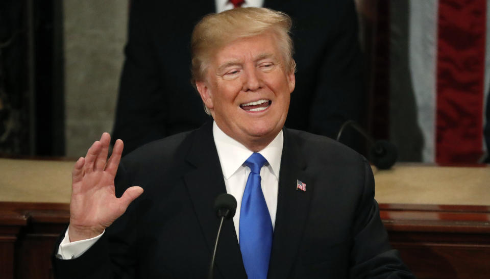 President Donald Trump delivers his State of the Union address in January. He used the speech to lay out the "four pillars" of any immigration deal he'd be willing to sign. (Photo: Reuters)