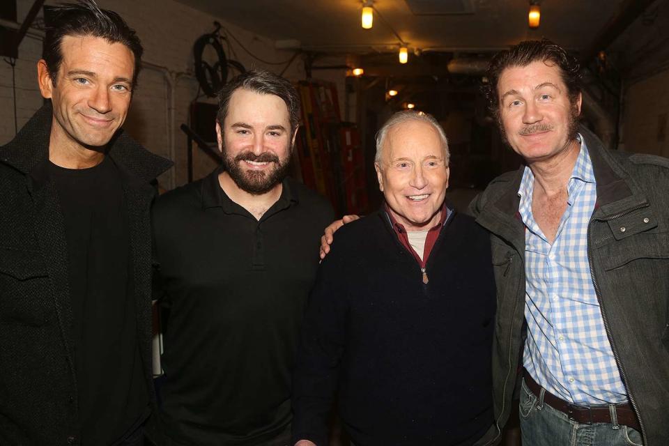<p>Bruce Glikas/WireImage</p> Colin Donnell, Alex Brightman, Richard Dreyfuss and Ian Shaw pose backstage at the new play "The Shark is Broken" on Broadway at The Golden Theater on Oct. 18, 2023 in New York City