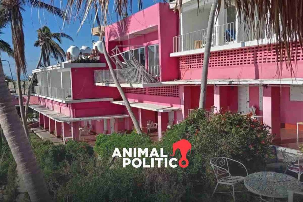 Hotel Flamingos tras el paso del huracán Otis / Foto: Animal Político