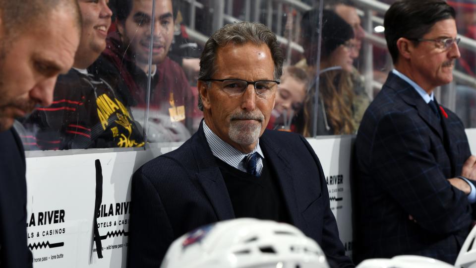 The Columbus Blue Jackets head coach was fired up after a late call lost his team the game against the Chicago Blackhawks. (Photo by Norm Hall/NHLI via Getty Images)