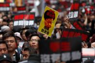 Demonstration demanding Hong Kong's leaders to step down and withdraw the extradition bill, in Hong Kong