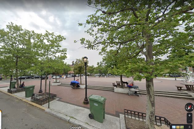 A Google Street View image showing the square in June, before the trees were cut down. (Photo: Google Maps)