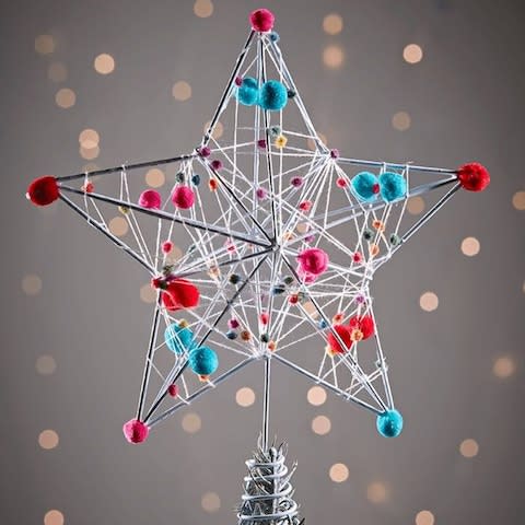 Cox & Cox  Multi Pom Pom Tree Topper - Credit: Cox &amp; Cox