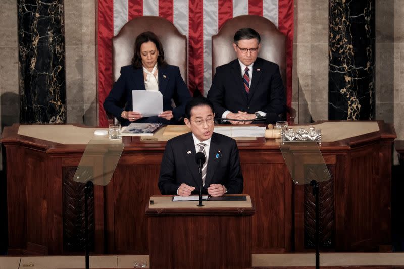 Japanese Prime Minister Fumio Kishida addresses joint meeting of Congress at the U.S. Capitol in Washington