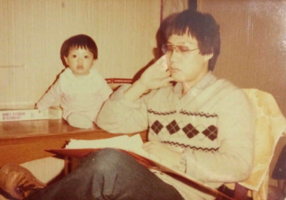 "My dad Peter&nbsp;is 21 here, studying for his medical degree whilst looking after me. The pic was taken in 1984 in Cork, Ireland. Money was very tight, to the extent that my mom and dad were relying on scholarships and prizes to get by. So there was a lot of pressure on my dad to study hard and get good grades." -- <i>Randy Tsang</i>