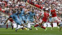 Britain Football Soccer - Arsenal v Manchester City - FA Cup Semi Final - Wembley Stadium - 23/4/17 Arsenal's Alexis Sanchez scores their second goal Reuters / Darren Staples Livepic