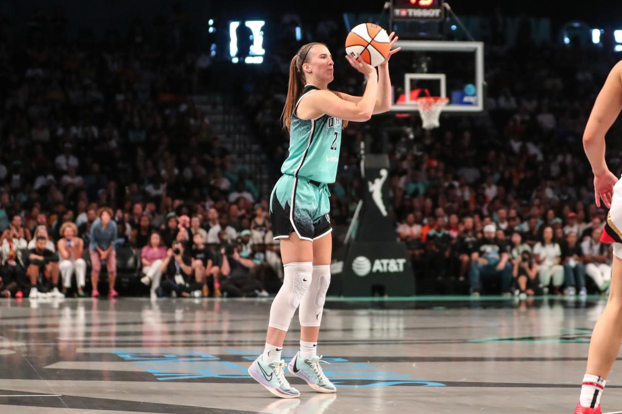 Liberty guard Sabrina Ionescu scored 37 points in the WNBA's 3-point contest last summer.