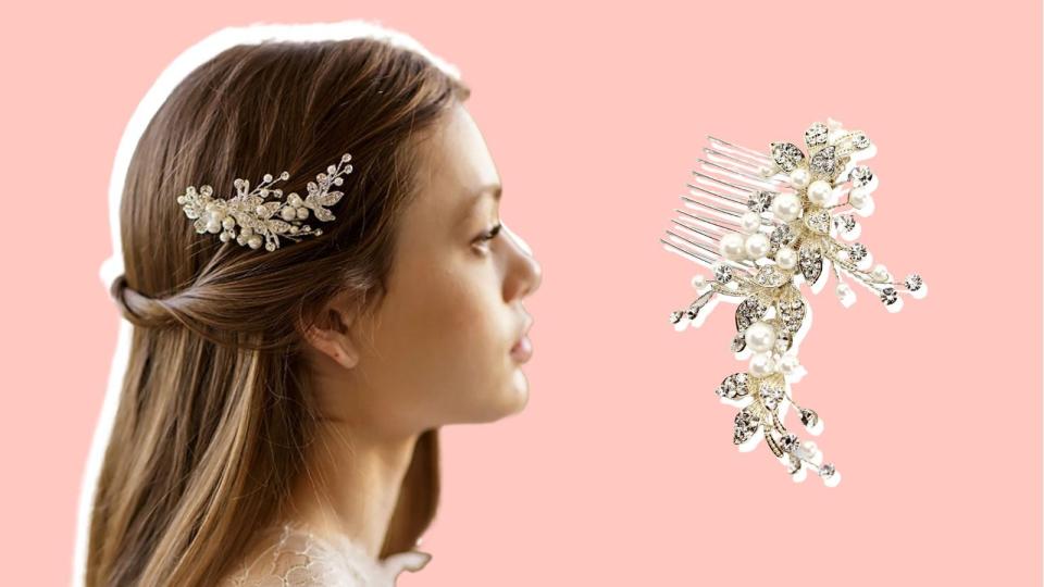 Mix pearls and crystals together in this comb from Brides & Hairpins.