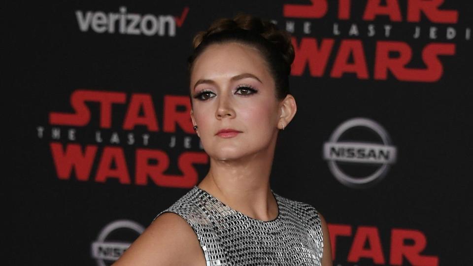 The daughter of the late Carrie Fisher looked beyond glam alongside co-stars Daisy Ridley, Lupita Nyong'o and Laura Dern at the movie's world premiere.