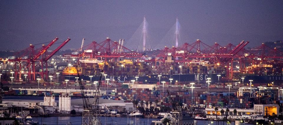 A view of the ports of Los Angeles and Long Beach